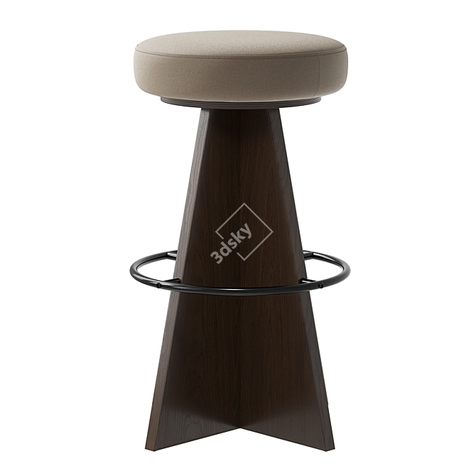 Modern Swivel Bar Stool 3D model image 3