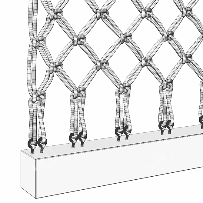 Macrame Partition Wall Panel 3D model image 4