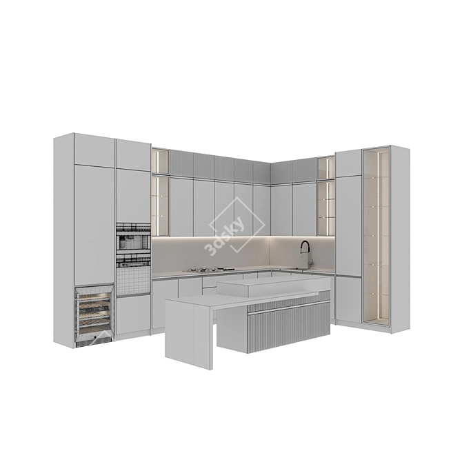 Modern Kitchen Appliances Set 3D model image 7