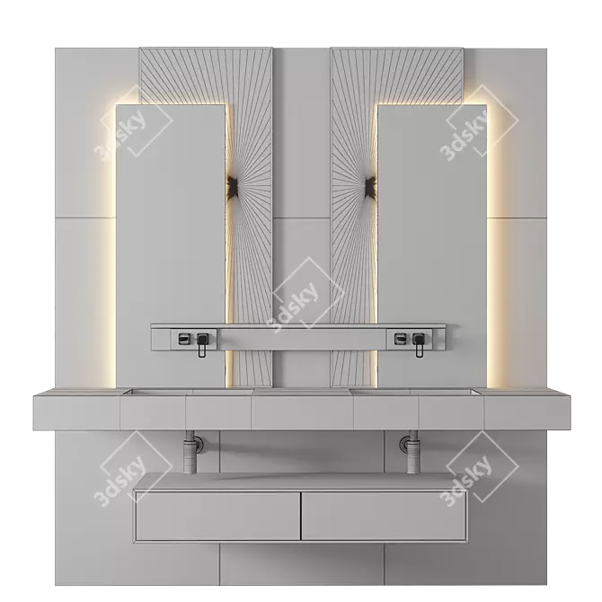 Luxury Bathroom 3D Model Set 3D model image 2