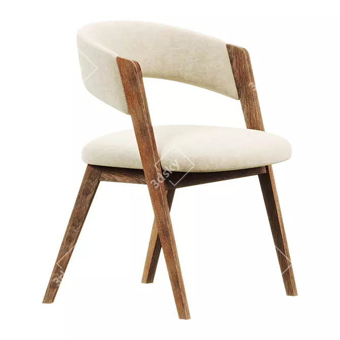 Sleek Kaya Dining Chair 3D model image 2