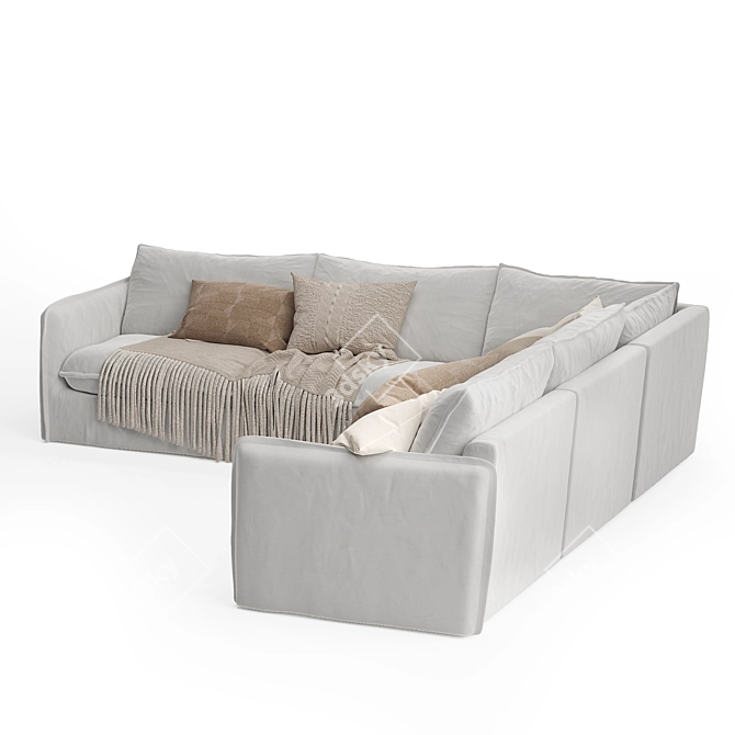 Sleek Neva Corner Sectional Sofa 3D model image 4