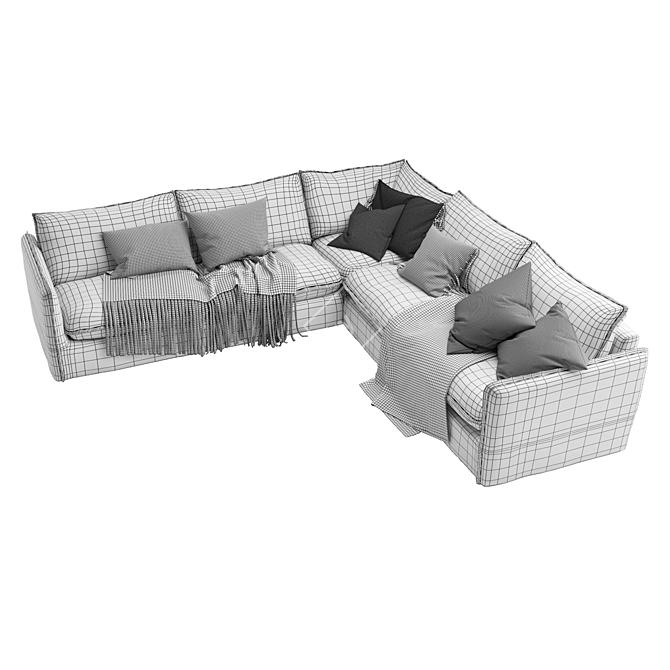 Sleek Neva Corner Sectional Sofa 3D model image 7