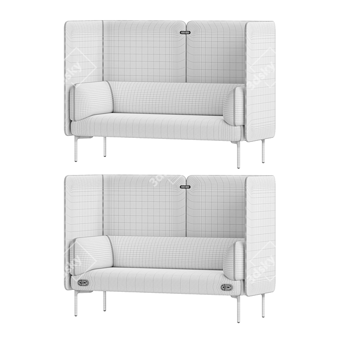 Haworth Cabana 2-Seater Modular Sofa 3D model image 7