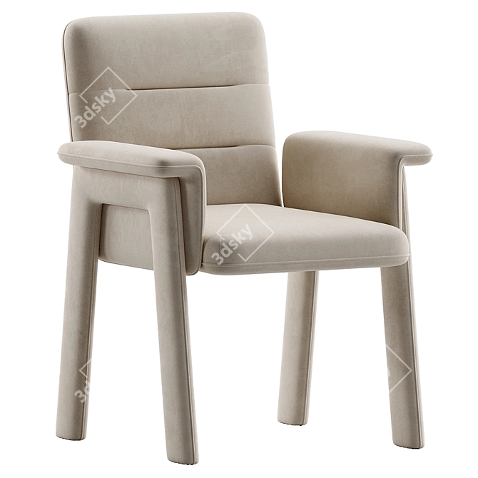 Elegant Velvet Upholstered Dining Chairs 3D model image 1