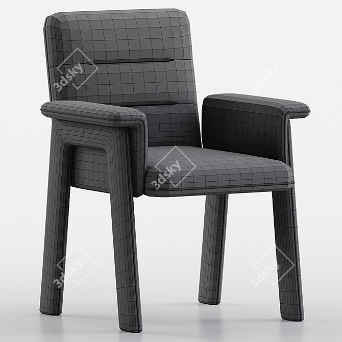 Elegant Velvet Upholstered Dining Chairs 3D model image 4