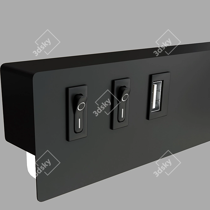 Modern USB Wall Light Switch 3D model image 4