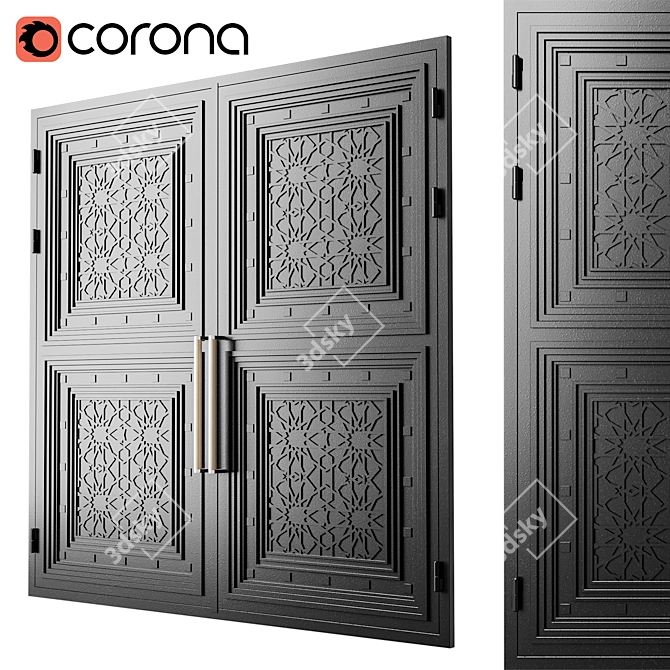 Corona Render Gate 023 Black 3D model image 1