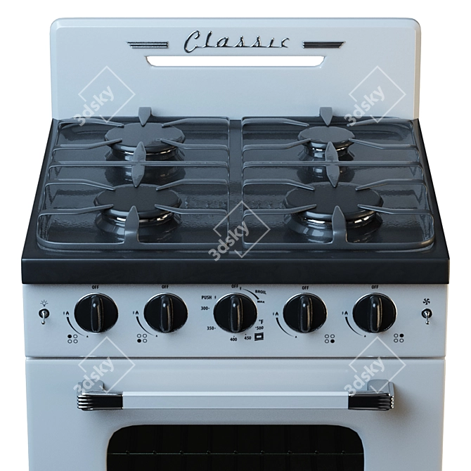 Vintage Charm Gas Range 3D model image 2