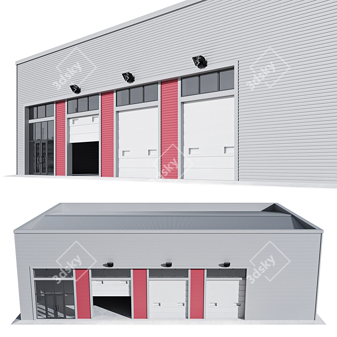 Versatile Vehicle Maintenance Hangar 3D model image 1