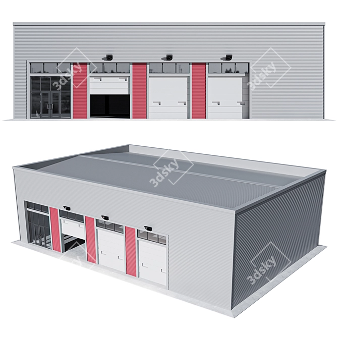 Versatile Vehicle Maintenance Hangar 3D model image 3