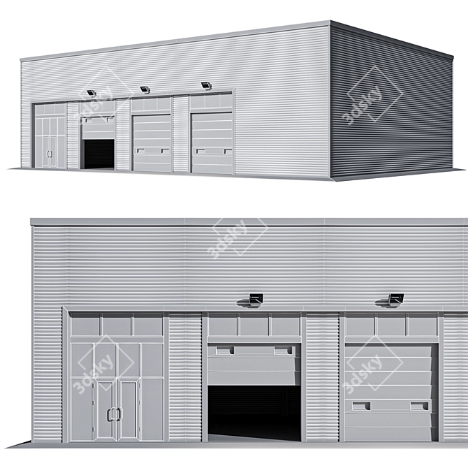 Versatile Vehicle Maintenance Hangar 3D model image 5