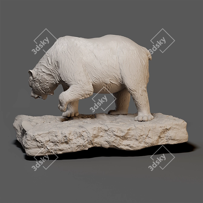 Bear Sculpture 3D Model 3D model image 2