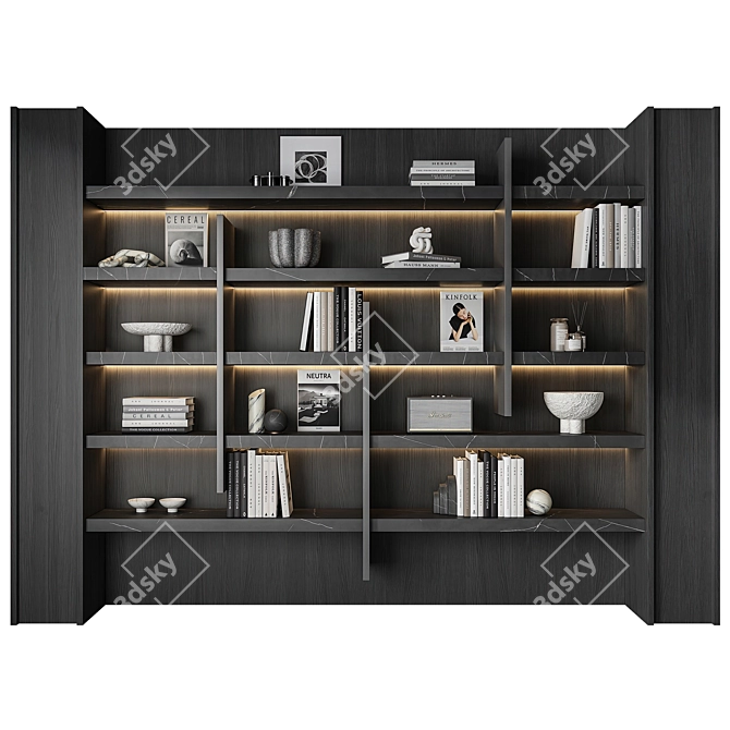 Modern Bookcase 3D Model 3D model image 1