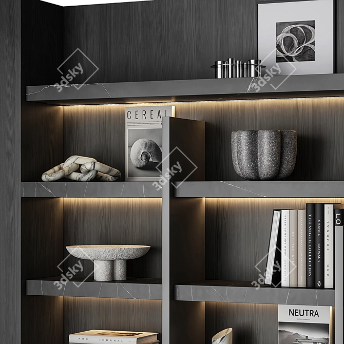 Modern Bookcase 3D Model 3D model image 2