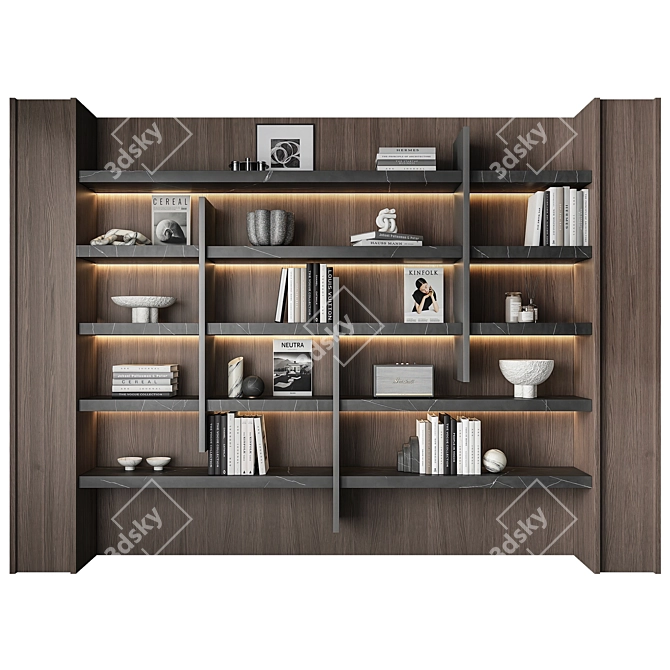 Modern Bookcase 3D Model 3D model image 3