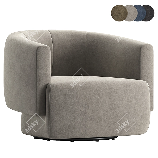 Elegant Hamlin Swivel Chair 3D model image 1