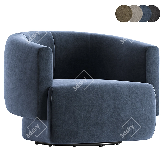 Elegant Hamlin Swivel Chair 3D model image 3