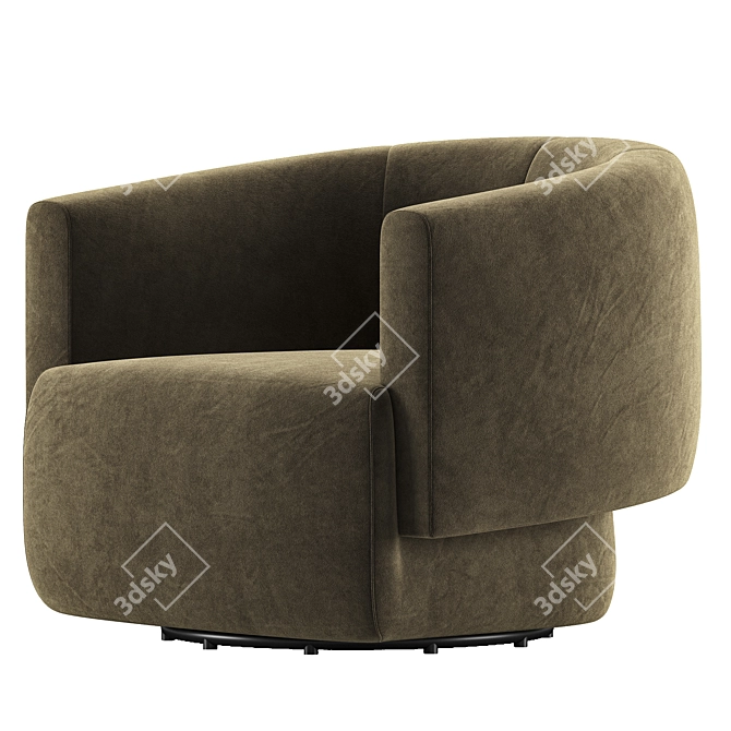 Elegant Hamlin Swivel Chair 3D model image 5