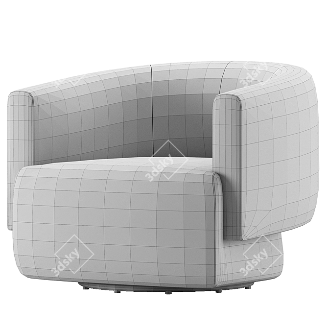 Elegant Hamlin Swivel Chair 3D model image 7