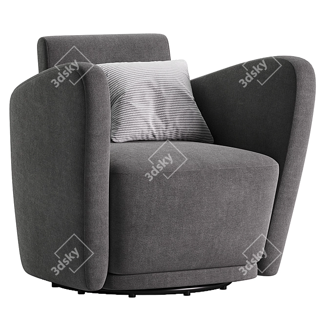 Amelia Collection Swivel Armchair - Stylish and Functional 3D model image 1