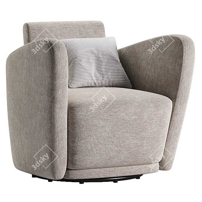 Amelia Collection Swivel Armchair - Stylish and Functional 3D model image 2