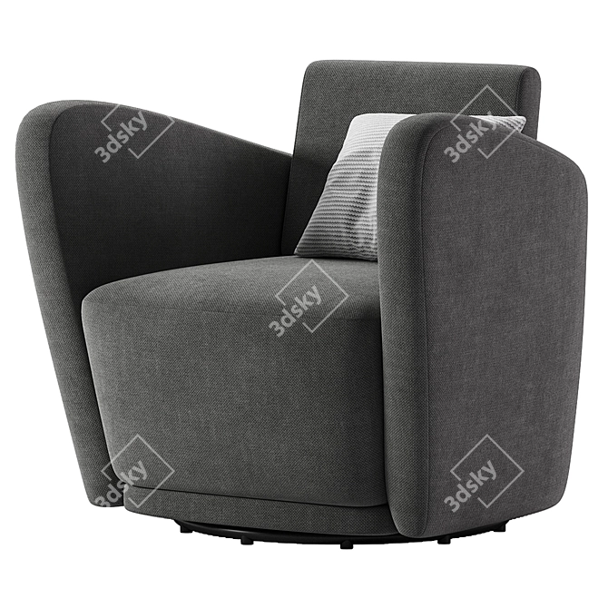 Amelia Collection Swivel Armchair - Stylish and Functional 3D model image 3