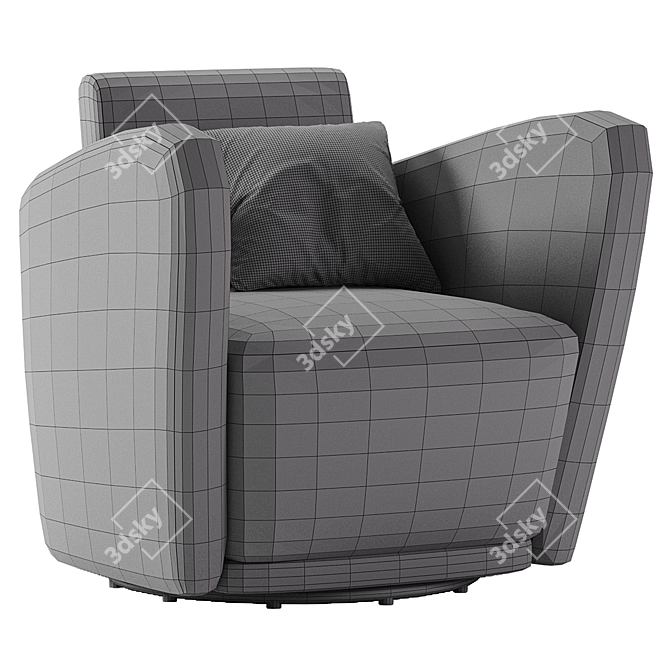 Amelia Collection Swivel Armchair - Stylish and Functional 3D model image 4