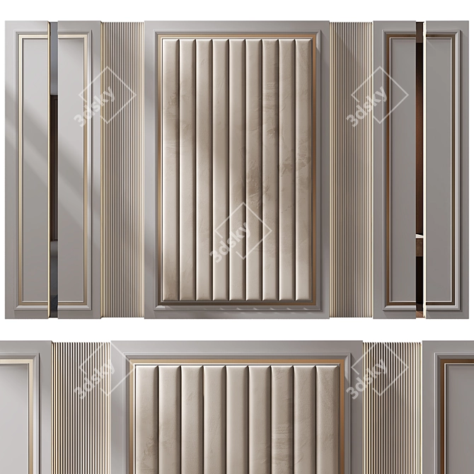 Elegant Wall Panel Decor 3D 3D model image 1