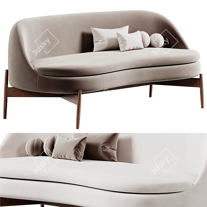 Minimalist Sendai Sofa by Minotti 3D model image 4