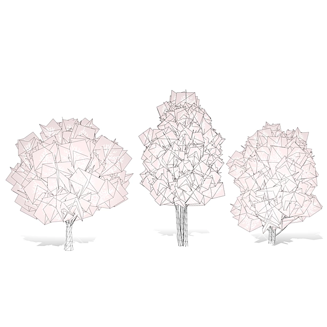 Low Poly Salix Alba Tree Pack 3D model image 7