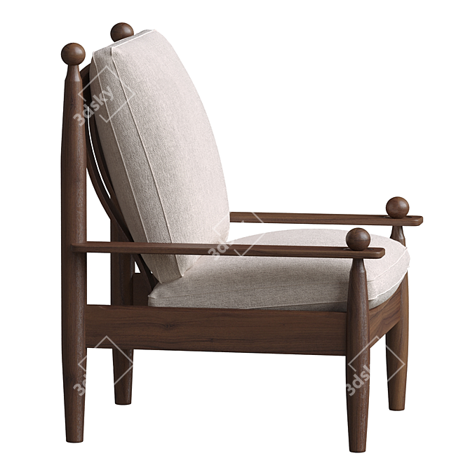 Sleek Contemporary Lex Armchair 3D model image 2