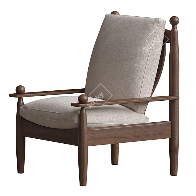 Sleek Contemporary Lex Armchair 3D model image 3