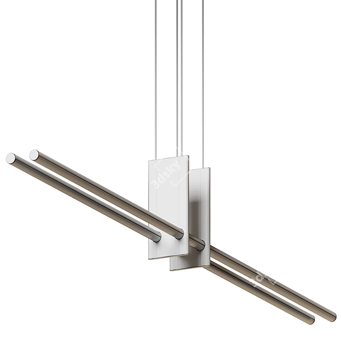 Sleek Contemporary Linear LED Pendant 3D model image 6