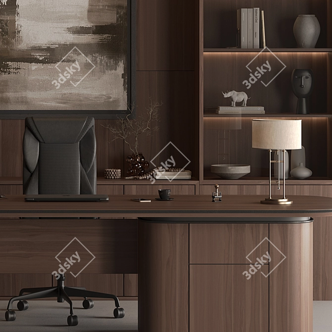 Executive Boss Desk 667 3D model image 3