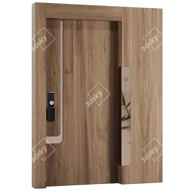 Modern Entry Door Set85 3D model image 2