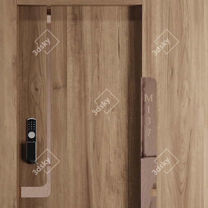 Modern Entry Door Set85 3D model image 3