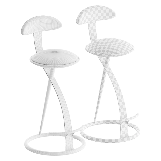 Ravo Upholstered Metal Frame Counter Stool 3D model image 3