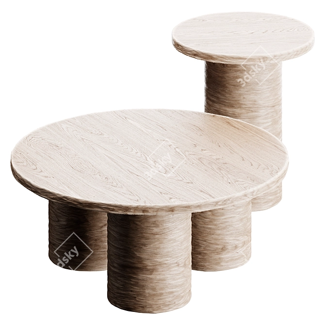 Clay Accent Table, Versatile Design 3D model image 1