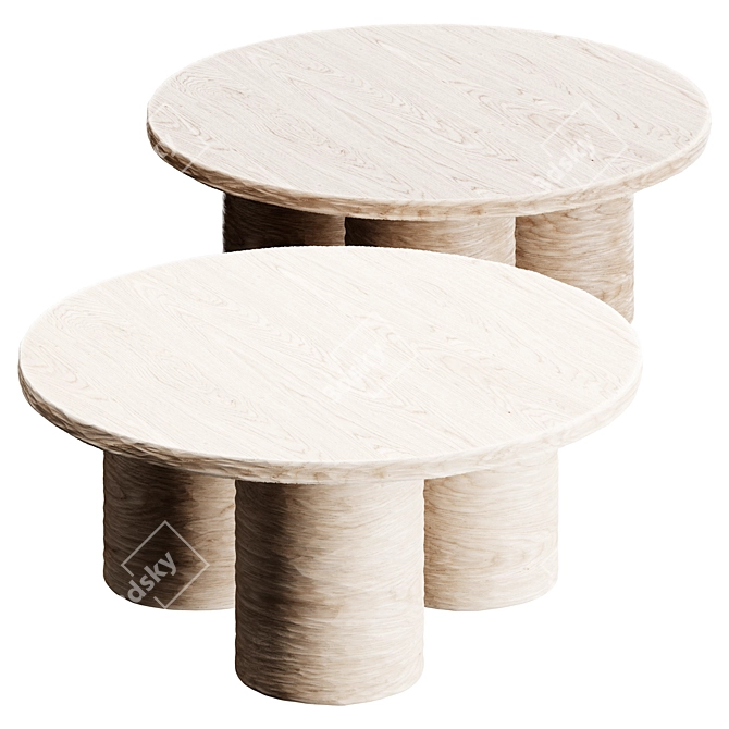 Clay Accent Table, Versatile Design 3D model image 2