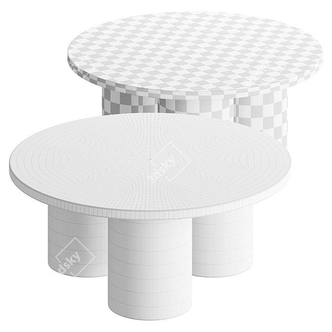 Clay Accent Table, Versatile Design 3D model image 3