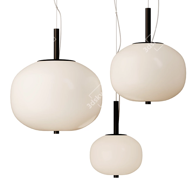 Ilargi Pendant Set in Black 3D model image 1