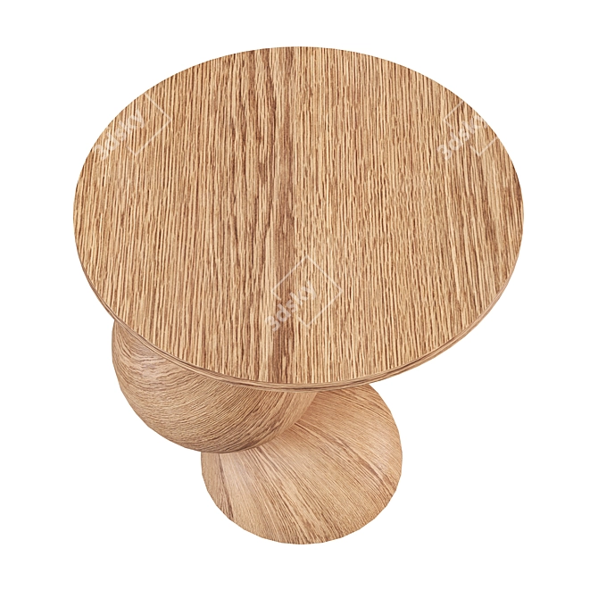 Aogashima Oak Lacquered Table 3D model image 3