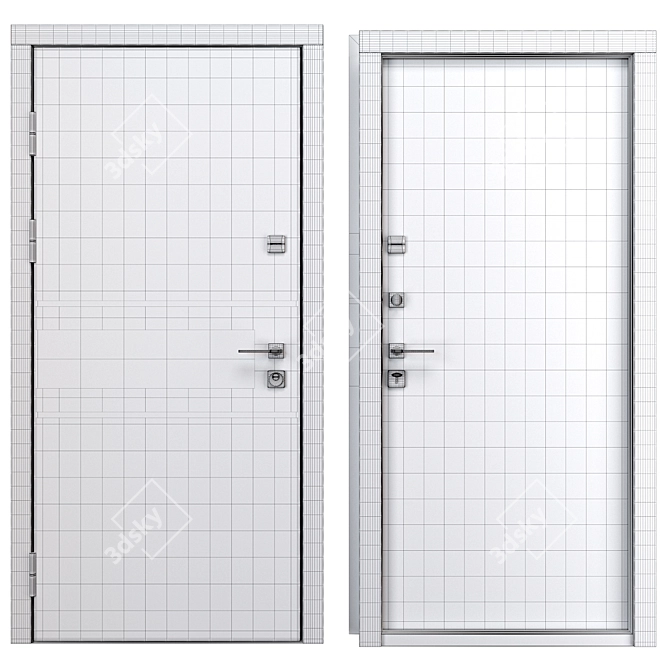 Oscar Metal Entry Door, 900x2050mm 3D model image 4