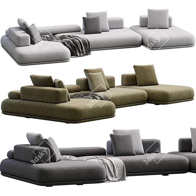 Modern Flat Sofa Design | Como 3D model image 1