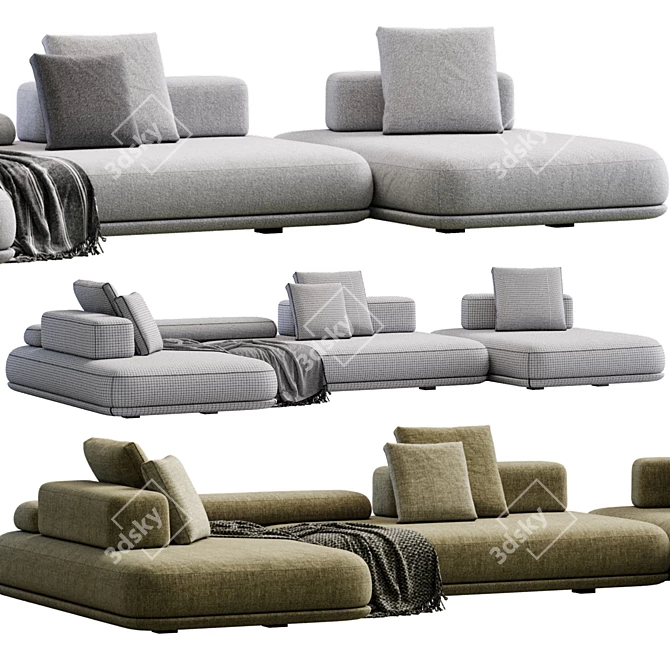 Modern Flat Sofa Design | Como 3D model image 4