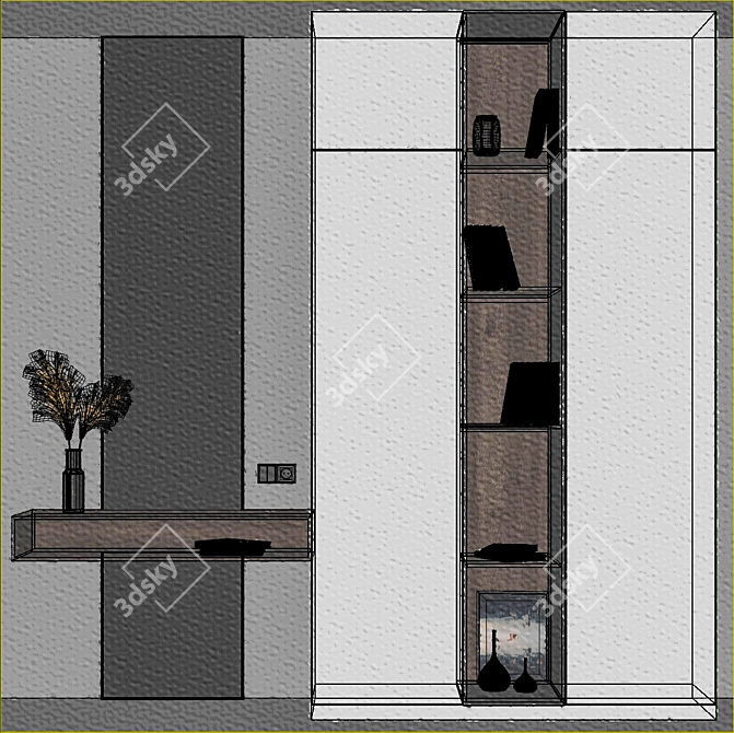 Sleek Entryway Furniture Ensemble 3D model image 2