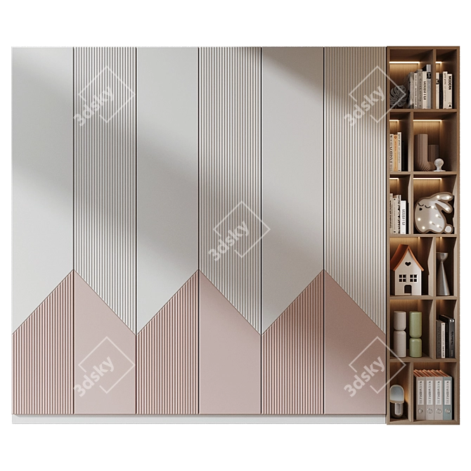 Modern Bookshelf Composition 2015 3D model image 1