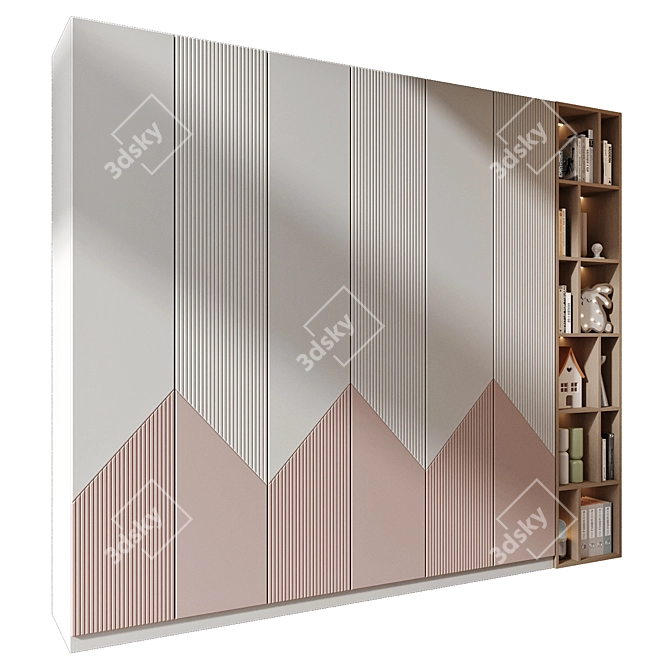 Modern Bookshelf Composition 2015 3D model image 2