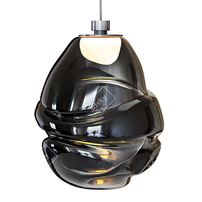 OMAM Black Pendant Light 710mm 3D model image 2